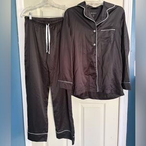 BRAND NEW! Pajamagram Black Satin 2 piece Pajama Set - Women's size small